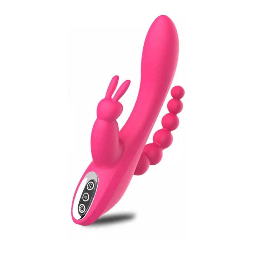 3 in 1 Rabbit Vibrator Anal Beads Dildo Clitoral Stimulator Sex Toys