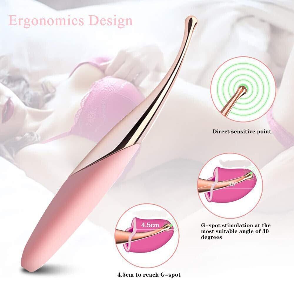 Orgasm Finger Vibrator G-Spot Dildo Clit Nipple Sleek Wand Massager Adult Toy