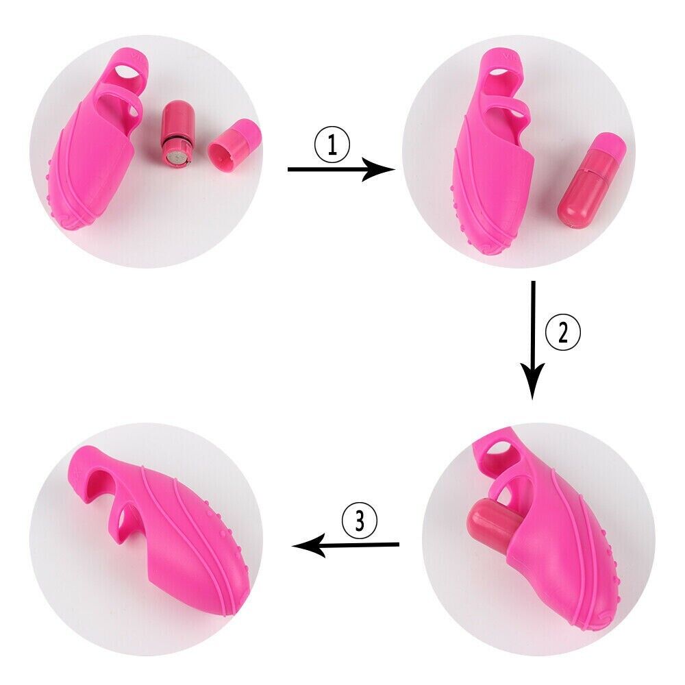 Vibrating Finger Sleeve Clitoris G-Spot Stimulator Textured Vibrator Massager