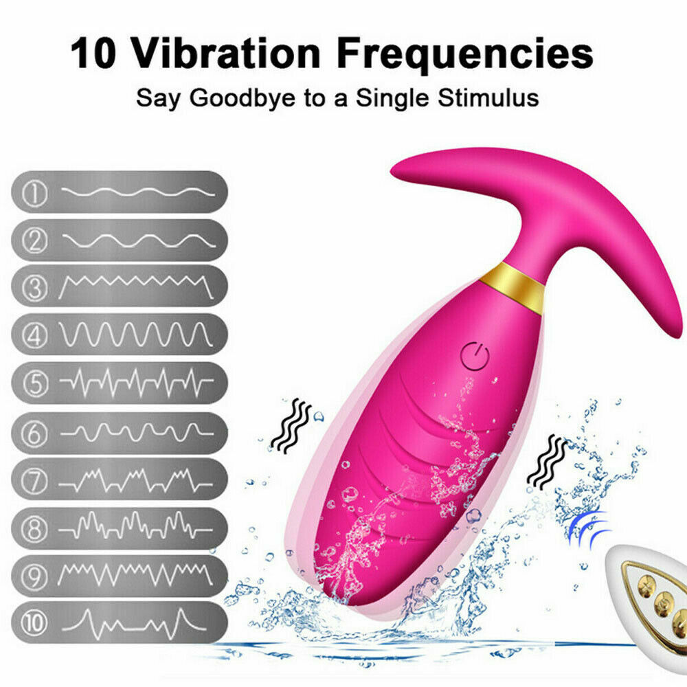 Wireless Anal Butt Plug Remote Control Vibrating Clitoris Stimulator Sex Toys UK