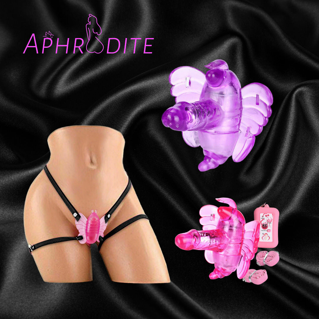 Wireless Wearable Butterfly Strap-on Dildo Vibrator For Women Couples Sex Toys
