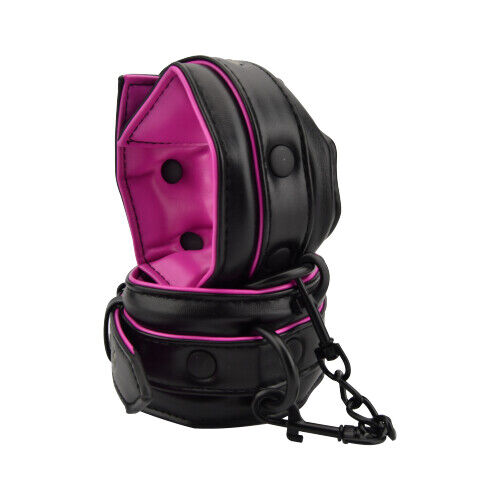 Bound to Please Pink & Black Wrist Cuffs Fetish Sex Toy Play BDSM