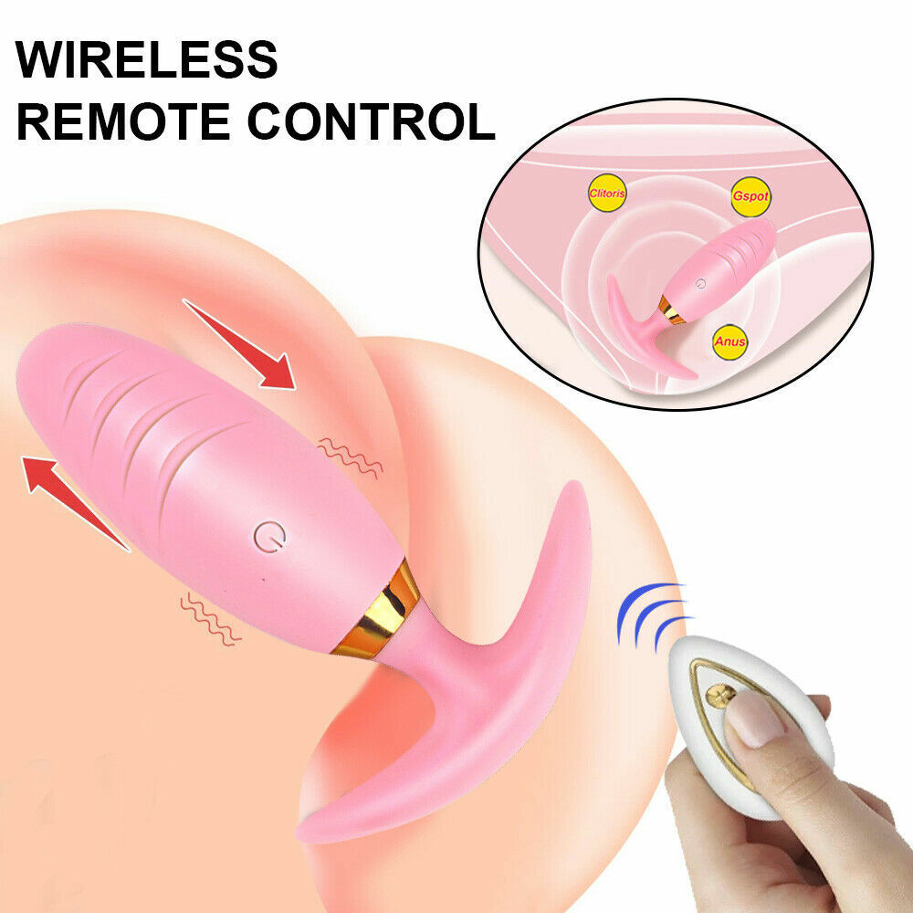Wireless Anal Butt Plug Remote Control Vibrating Clitoris Stimulator Sex Toys UK