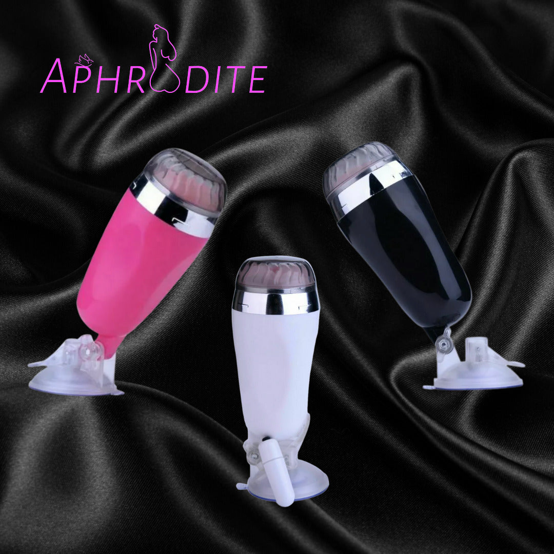Male Vibrating Pussy Flesh Cup Hands Free Masturbator FREE BULLET