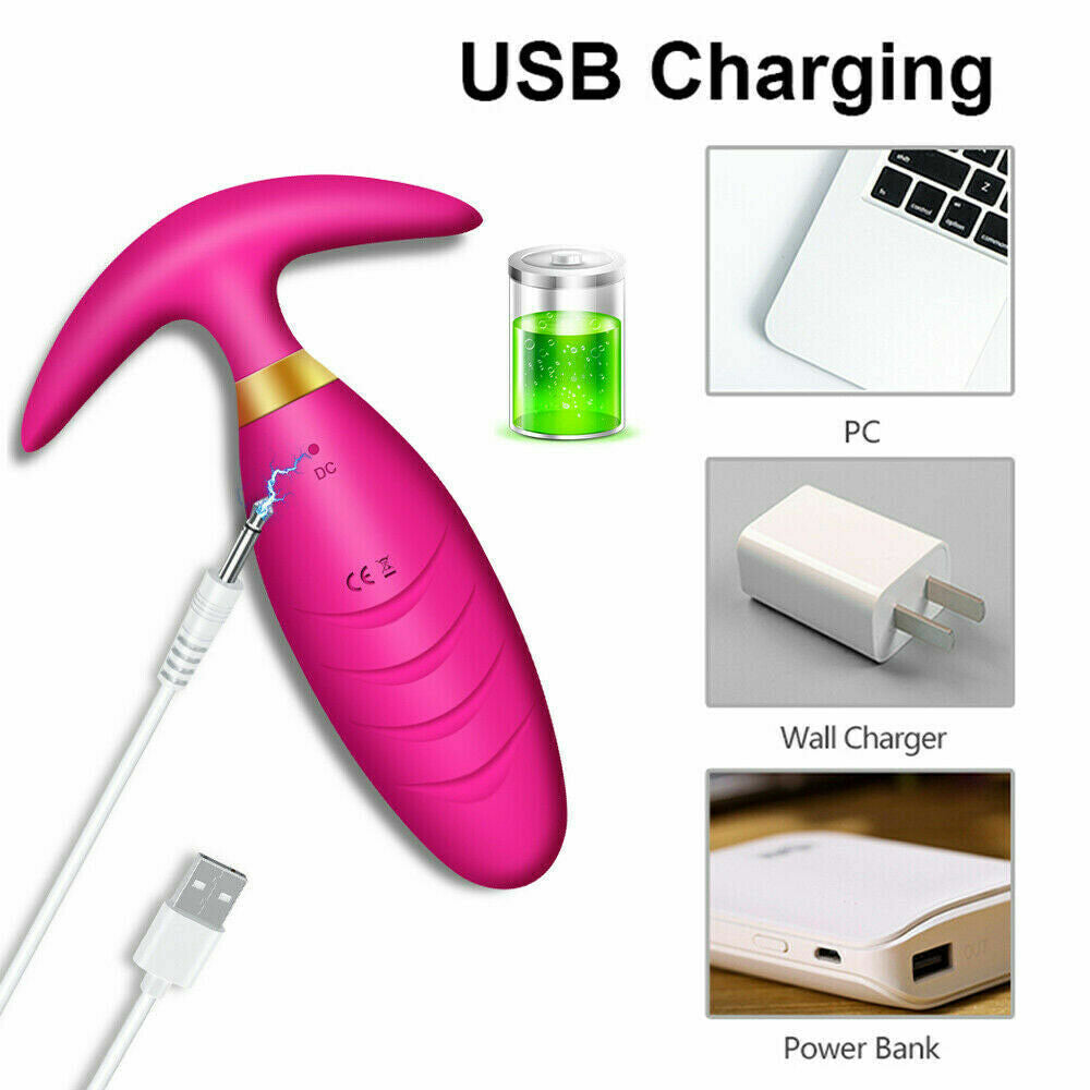 Wireless Anal Butt Plug Remote Control Vibrating Clitoris Stimulator Sex Toys UK