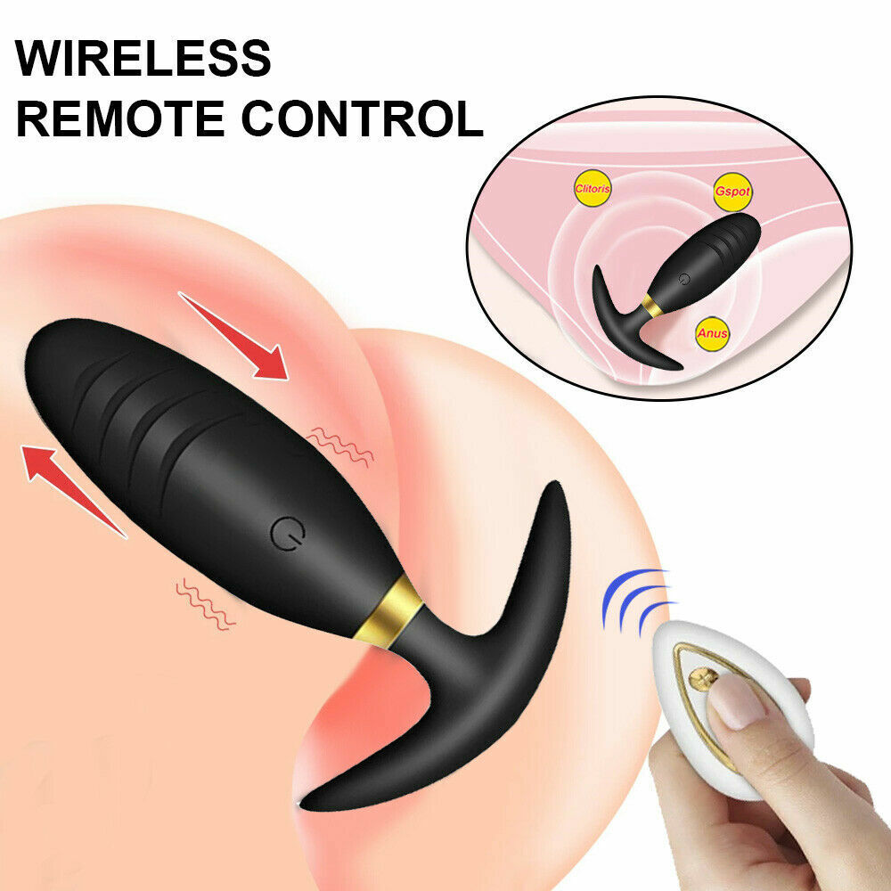 Wireless Anal Butt Plug Remote Control Vibrating Clitoris Stimulator Sex Toys UK
