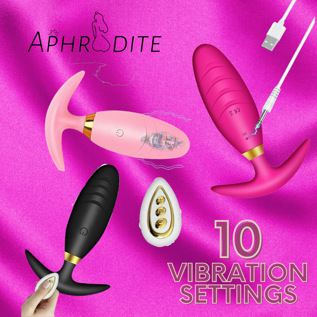 Wireless Anal Butt Plug Remote Control Vibrating Clitoris Stimulator Sex Toys UK