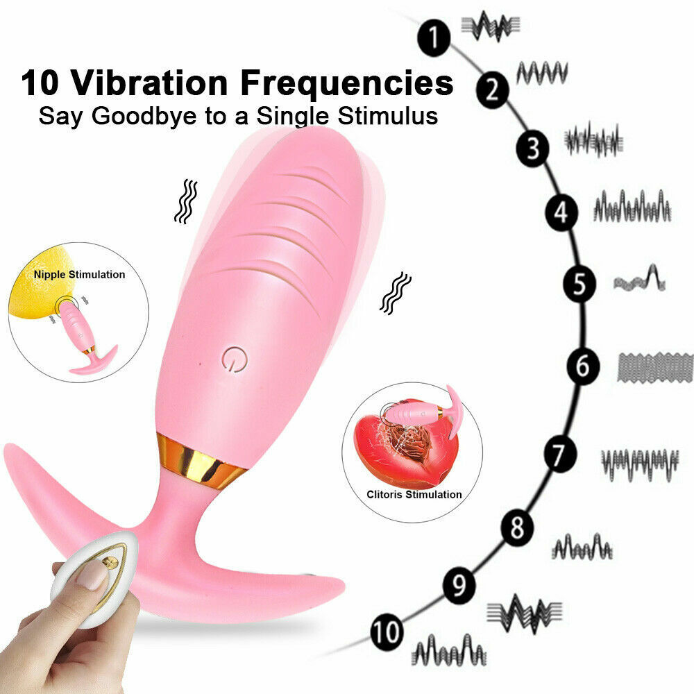 Wireless Anal Butt Plug Remote Control Vibrating Clitoris Stimulator Sex Toys UK