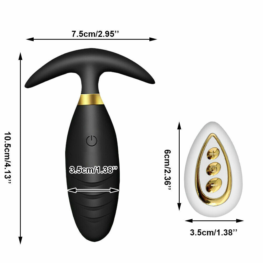 Wireless Anal Butt Plug Remote Control Vibrating Clitoris Stimulator Sex Toys UK