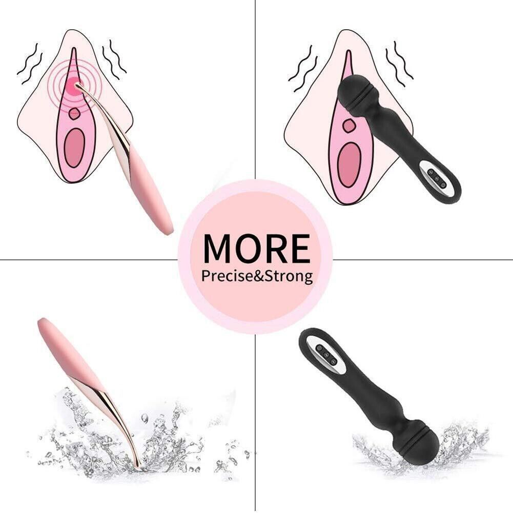 Orgasm Finger Vibrator G-Spot Dildo Clit Nipple Sleek Wand Massager Adult Toy