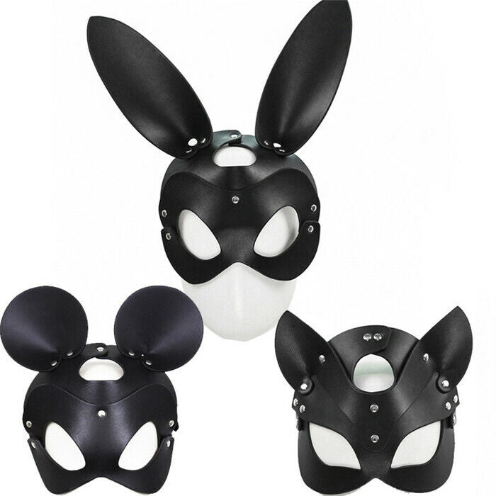 Sexy Lingerie Bunny Hot Leather Animal Mask Exotic Headgear Slave UK HALLOWEEN