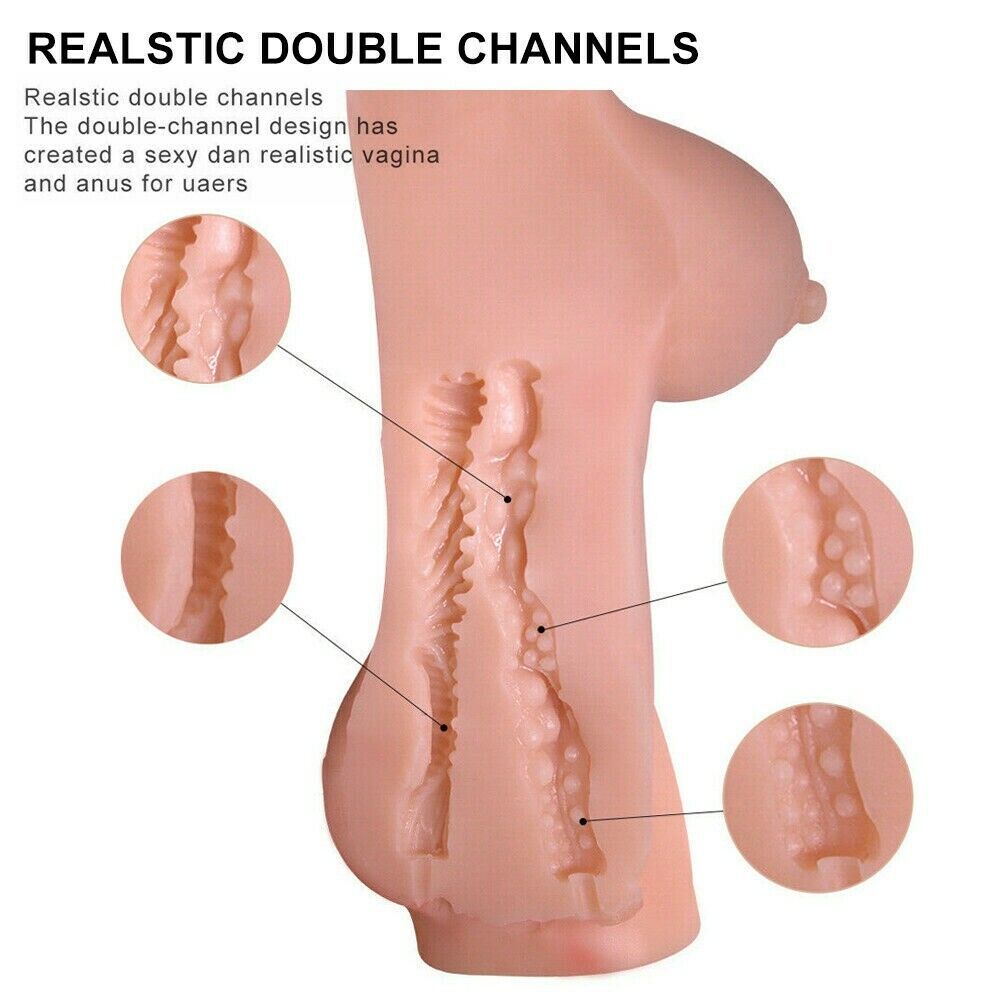 Realistic Real Feel 3D Silicone Vagina Anal Sex Doll Male Masturbator Adult Toy