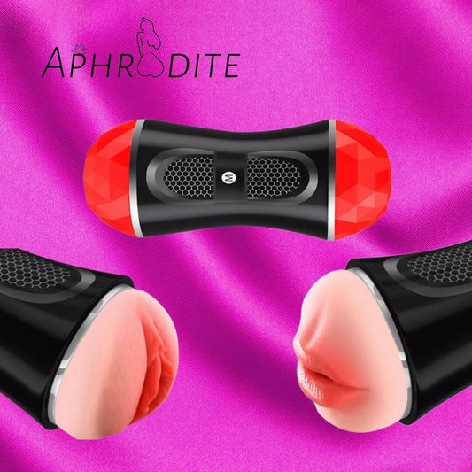 Male Masturbator Cup Flesh Sleeve Double Ended Vagina & Mouth Realistic Sex Toy