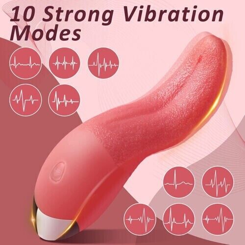 Warm Tongue Licking Vibrator USB Charge Clit Vibrating Vaginal Massager Sex Toy
