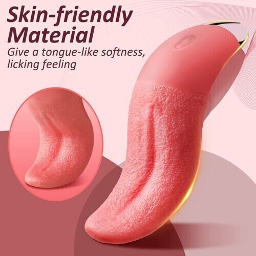 Warm Tongue Licking Vibrator USB Charge Clit Vibrating Vaginal Massager Sex Toy