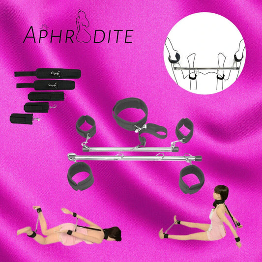 Bondage Restraint Metal Spreader Bar Wrist Ankle Cuff Restraints BDSM Slave Play