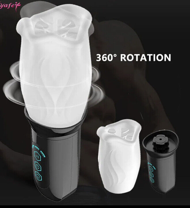 Male Masturbator Automatic 360 Rotating Cup Thrusting Lips Stroker Sex Toy UK