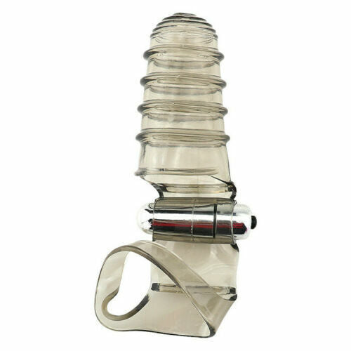 Finger Sleeve Vibrator G Spot Vibrating Dildo Adult Women Sex Toy FREE BULLET