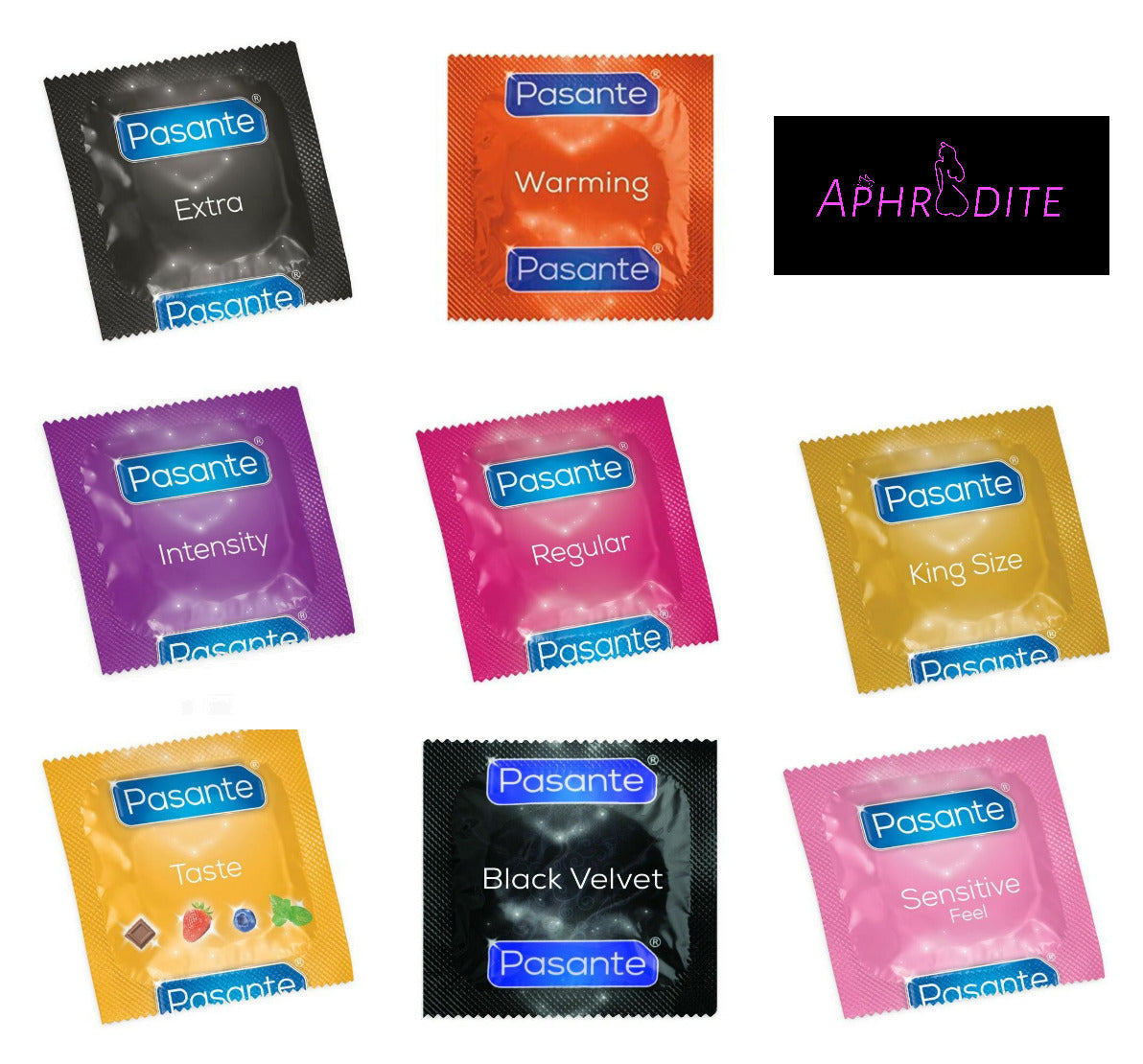 Pasante Condoms • Free & Discrete P&P • 8 Variations inc flavoured & extra safe