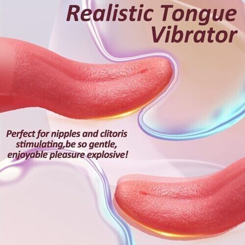 Warm Tongue Licking Vibrator USB Charge Clit Vibrating Vaginal Massager Sex Toy