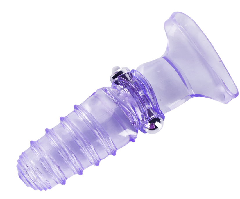 Finger Sleeve Vibrator G Spot Vibrating Dildo Adult Women Sex Toy FREE BULLET