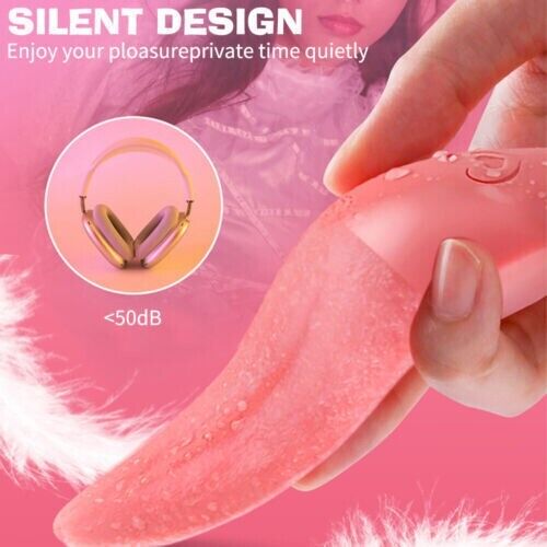 Warm Tongue Licking Vibrator USB Charge Clit Vibrating Vaginal Massager Sex Toy