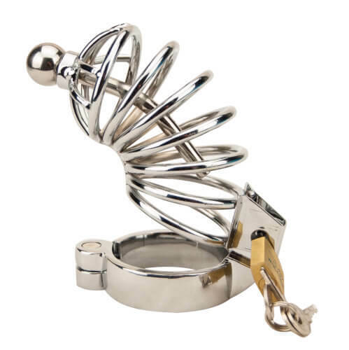 Bondage Impound Corkscrew Penis Plug Chasity Device