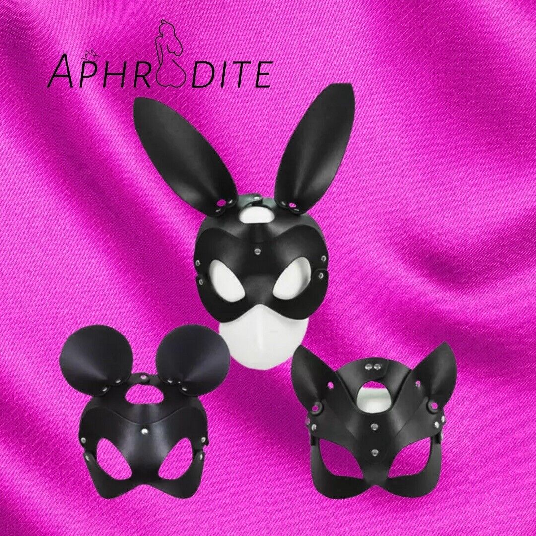 Sexy Lingerie Bunny Hot Leather Animal Mask Exotic Headgear Slave UK HALLOWEEN
