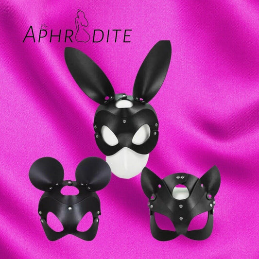 Sexy Lingerie Bunny Hot Leather Animal Mask Exotic Headgear Slave UK HALLOWEEN