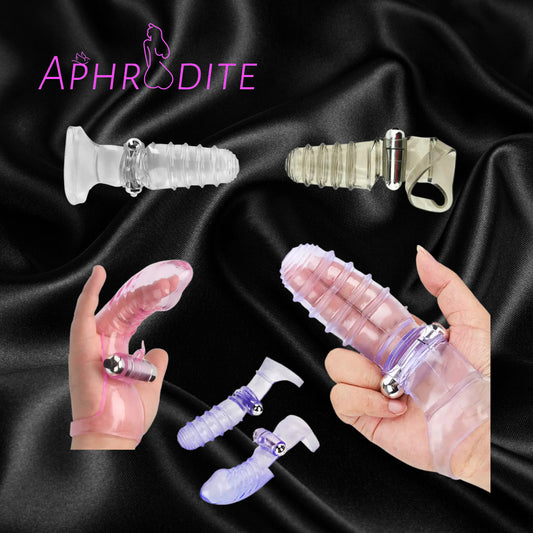 Finger Sleeve Vibrator G Spot Vibrating Dildo Adult Women Sex Toy FREE BULLET
