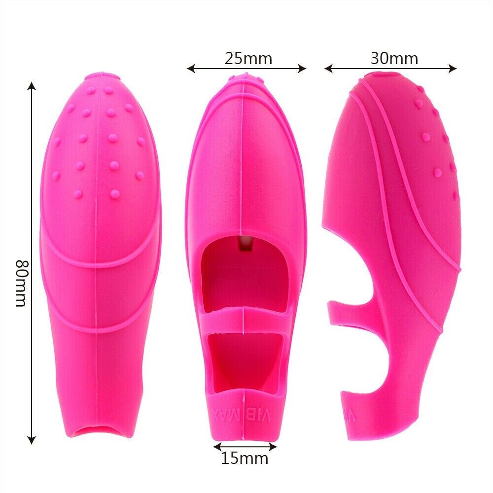 Vibrating Finger Sleeve Clitoris G-Spot Stimulator  Textured Vibrator Massager