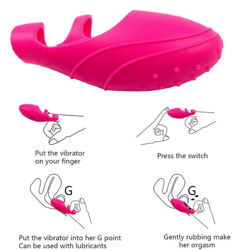 Vibrating Finger Sleeve Clitoris G-Spot Stimulator  Textured Vibrator Massager