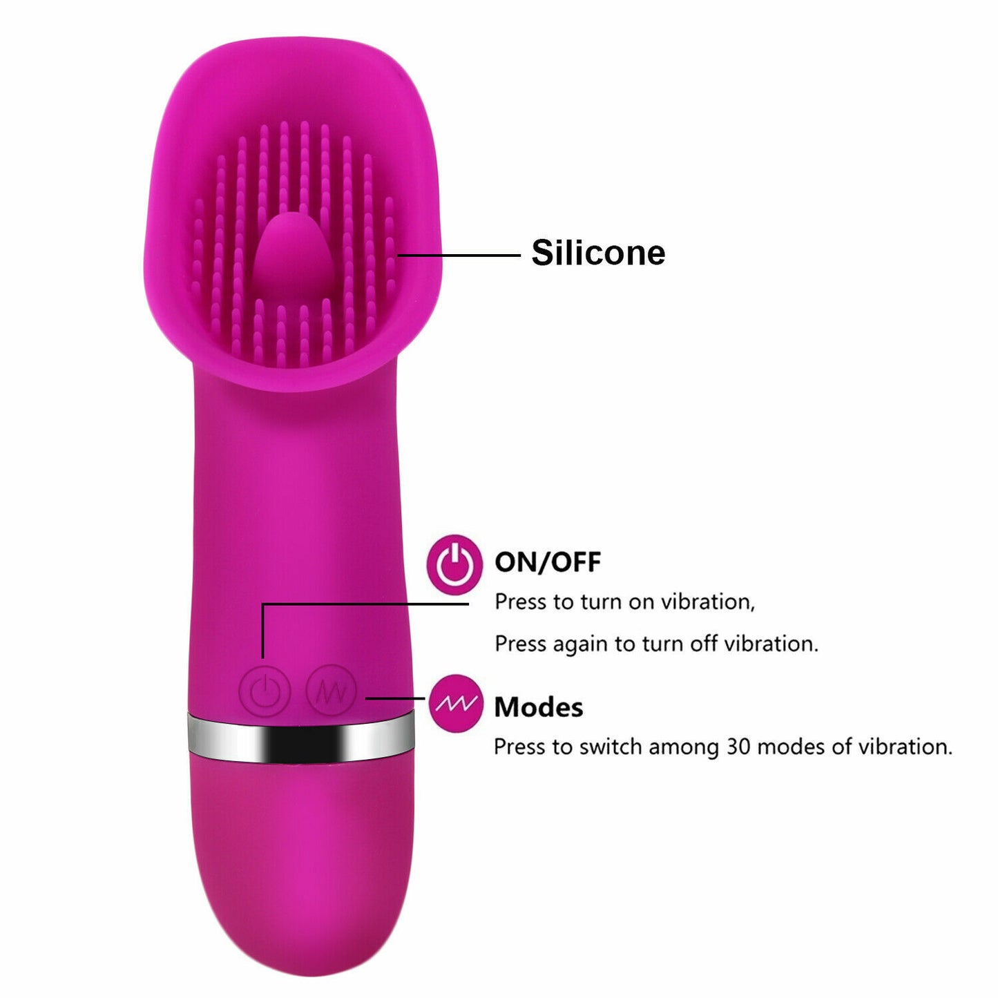 Vibrating Clit Licking Vibrator Tongue Licker Oral Sex Toy 30 Settings